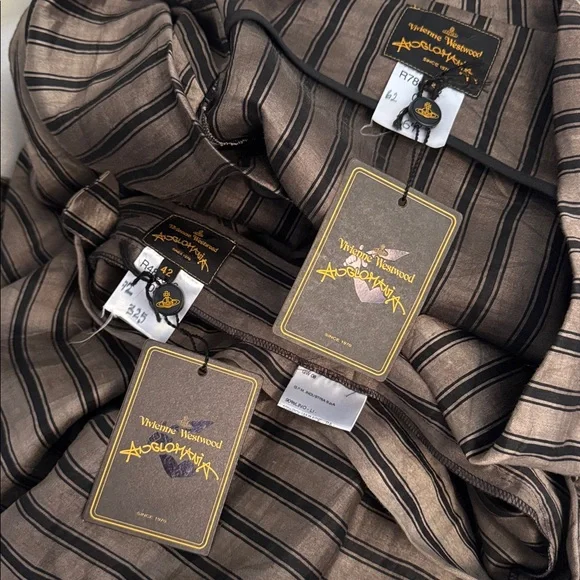 Vivienne Westwood Anglomania 2014 NWT STRIPE SET/LINEN SOFT CORSET+SKIRT IT42 - Picture 14 of 14